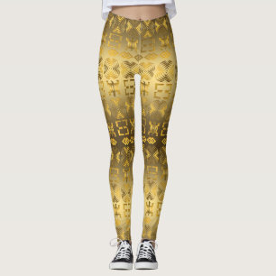 Ethnic African pattern with Adinkra simbols Leggings