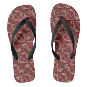 Ethnic African pattern with Adinkra simbols Thongs