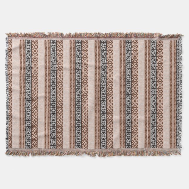 Ethnic African pattern with Adinkra simbols Throw Blanket (Front)