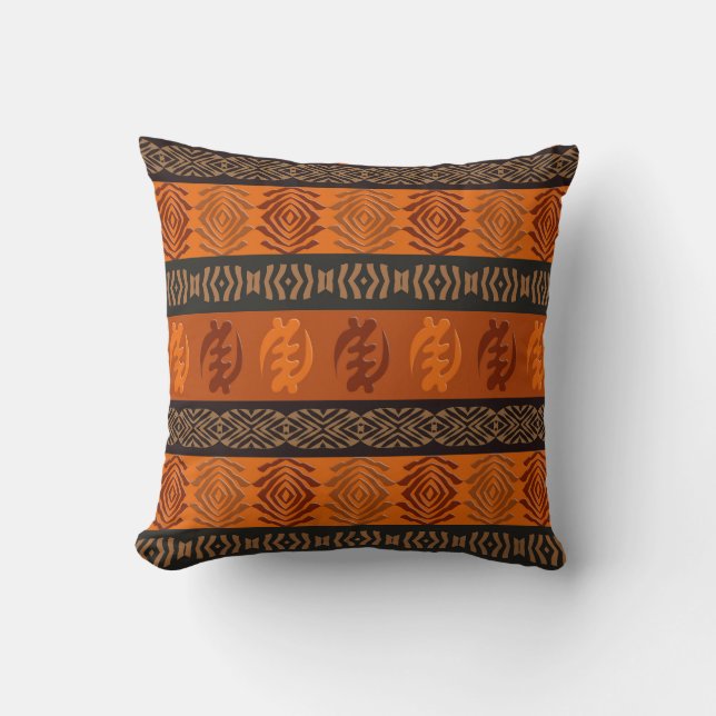 Ethnic African pattern with Adinkra symbols Cushion (Front)