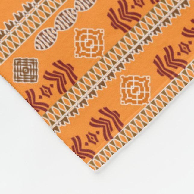 ethnic african  pattern with simbols. fleece blanket (Corner)