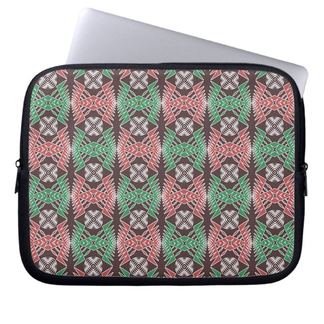 ethnic african striped geometric  pattern laptop sleeve (Front)