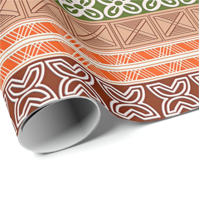 Ethnic African Tribal  Geometric Adinkra Wrapping Paper (Roll Corner)