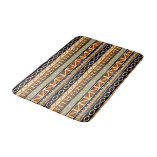 Ethnic african tribal geometric  pattern  bath mat