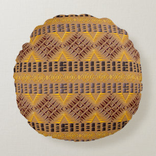 ethnic african tribal geometric pattern lumbar pil round cushion
