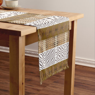 Ethnic african tribal geometric  pattern short table runner