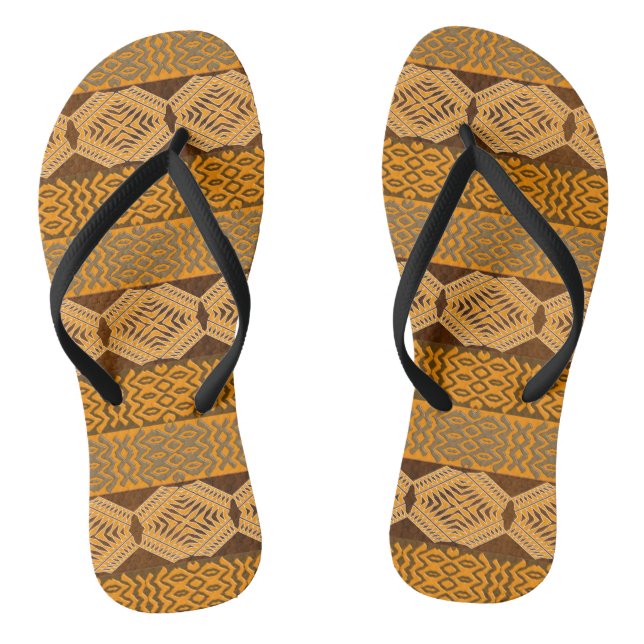 ethnic african tribal geometric pattern thongs (Footbed)