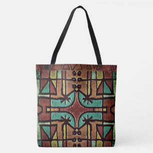 Ethnic African Tribal Geometric Pattern Tote Bag