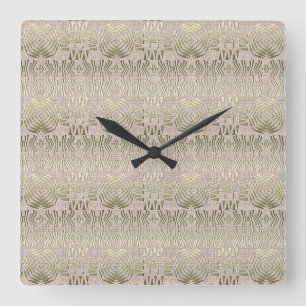 ethnic african tribal golden pattern. square wall clock