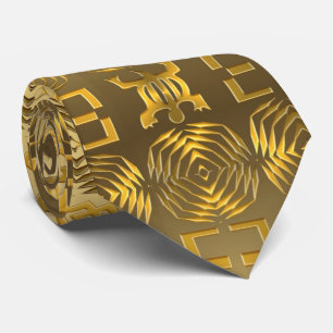 Ethnic african tribal golden pattern tie