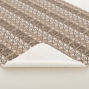 ethnic african tribal hand-drawn pattern. sherpa blanket
