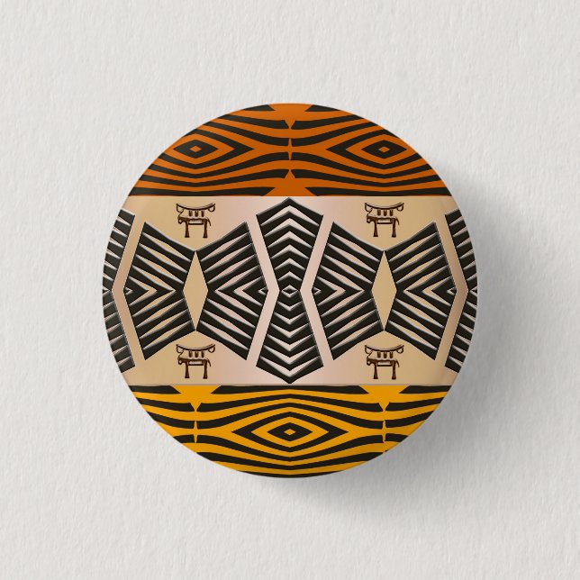 ethnic african tribal pattern 3 cm round badge (Front)