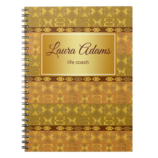 Ethnic african  tribal pattern. Adinkra simbols. Notebook (Front)
