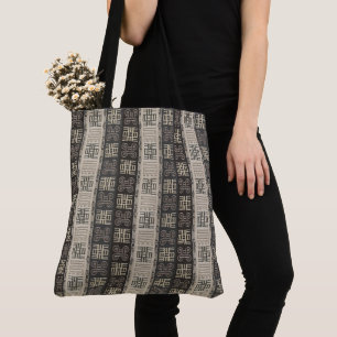 ethnic african tribal pattern. Adinkra simbols. Tote Bag