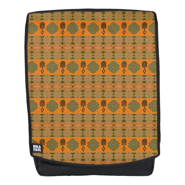 ethnic african tribal pattern backpack (Front)