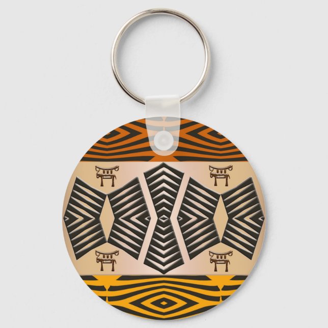 ethnic african tribal pattern key ring (Front)
