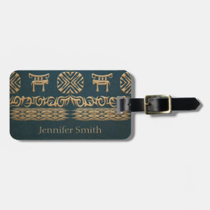 ethnic african tribal pattern luggage tag