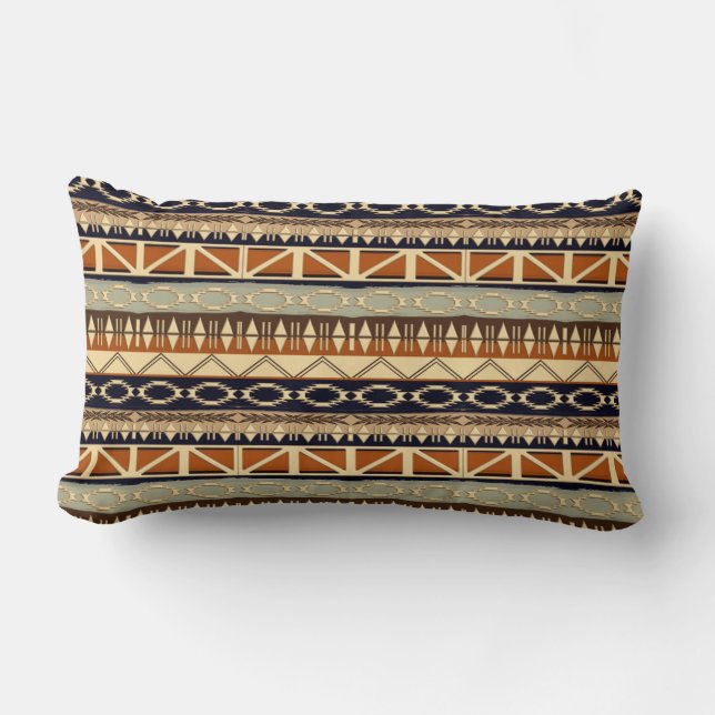 ethnic african tribal pattern lumbar cushion (Front)