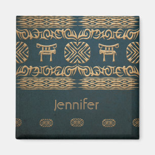 ethnic african tribal pattern. Name. Magnet