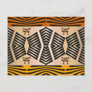 ethnic african tribal pattern postcard