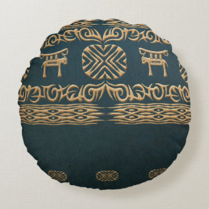 Ethnic african tribal pattern. round cushion