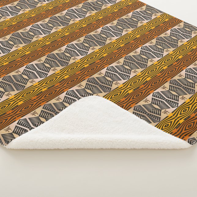 ethnic african tribal pattern sherpa blanket (3/4)