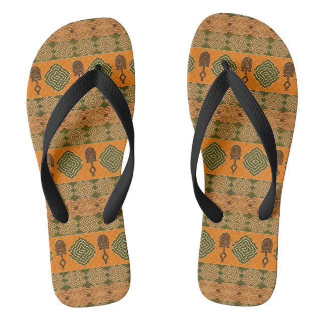 ethnic african tribal pattern thongs (Footbed)