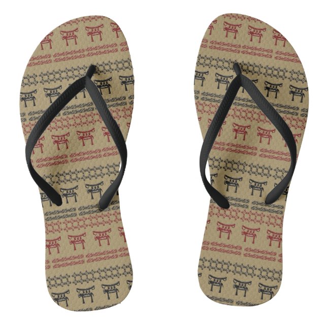 ethnic african tribal pattern thongs (Footbed)