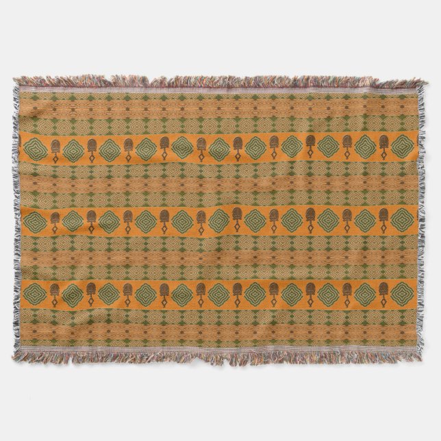 ethnic african tribal pattern throw blanket (Front)