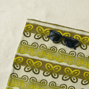 Ethnic african tribal stripes adinkra pattern. beach towel