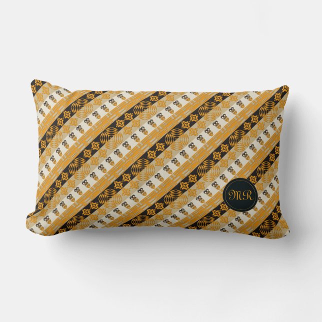 ethnic African Tribal Stripes pattern Lumbar Cushion (Front)