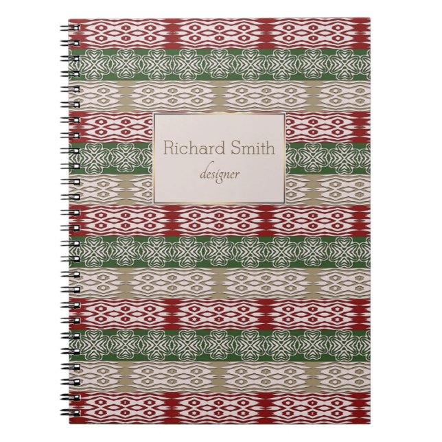 Ethnic African Tribal Stripes Pattern Notebook (Front)