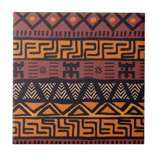 Ethnic African Vibes In Bohemian Style Ceramic Tile