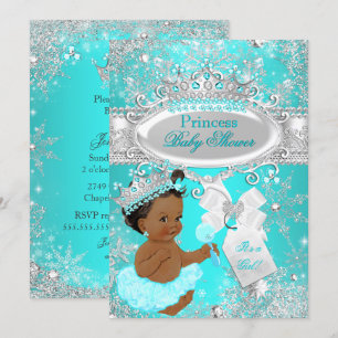 Ethnic Aqua Wonderland Princess Baby Shower Invitation