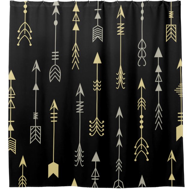 Ethnic Arrow: Seamless Pattern Design Shower Curtain (Front)