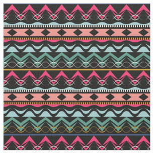 Ethnic Aztec Tribal  Bright Colourful Pattern Fabric