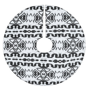 Ethnic Aztec, Vintage Striped Pattern. Brushed Polyester Tree Skirt