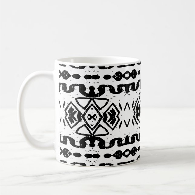 Ethnic Aztec, Vintage Striped Pattern. Coffee Mug (Left)