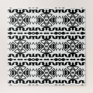 Ethnic Aztec, Vintage Striped Pattern. Jigsaw Puzzle