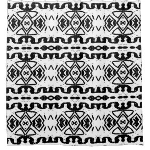 Ethnic Aztec, Vintage Striped Pattern. Shower Curtain