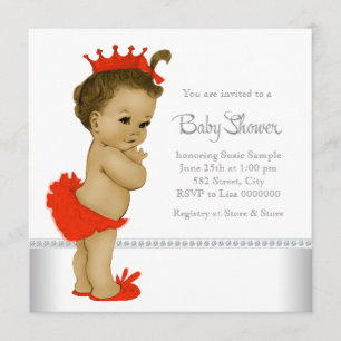 Ethnic Baby Girl Shower Red Invitation