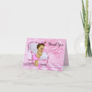 Ethnic Baby Girl Shower Thank You Card
