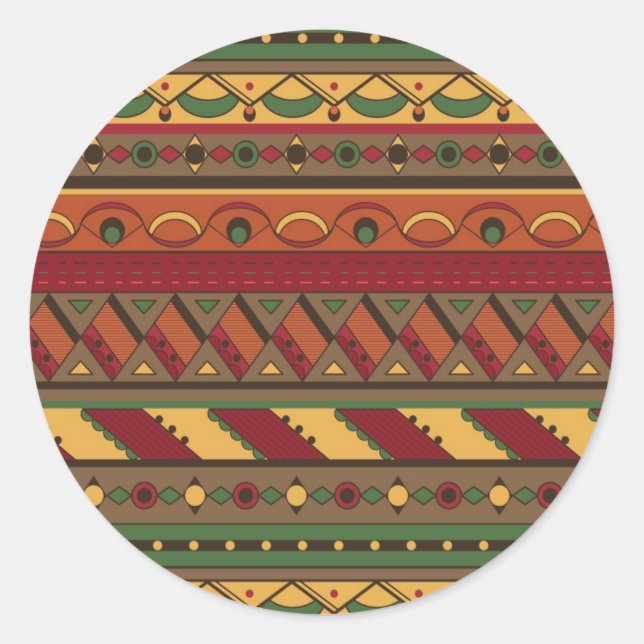 Ethnic background classic round sticker (Front)