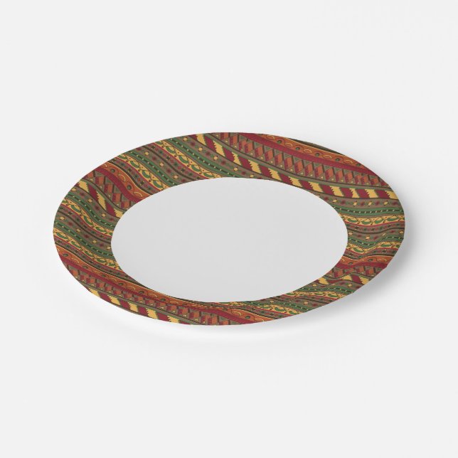 Ethnic background paper plate (Angled)