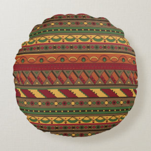Ethnic background round cushion
