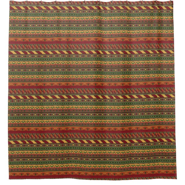 Ethnic background shower curtain (Front)