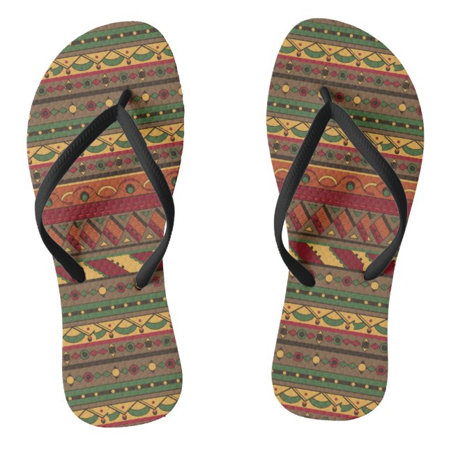 Ethnic background thongs (Footbed)