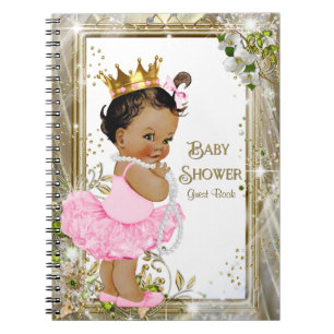 Ethnic Ballerina Princess Baby Shower Guest Book