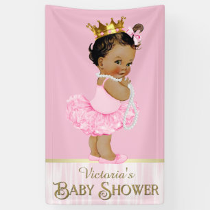 Ethnic Ballerina Tutu Pearl Baby Shower Banner