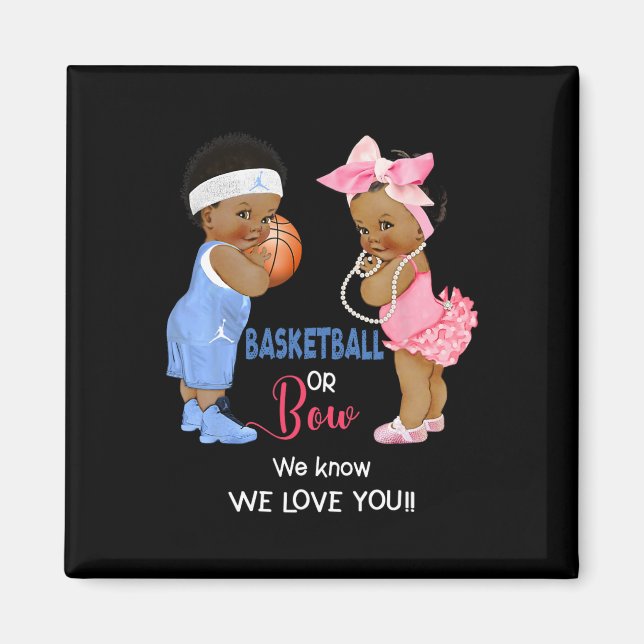 Ethnic Basketball or Bow We Know We Love You  Magnet (Front)